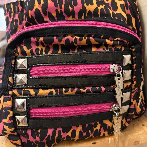 Betseyville by Betsy Johnson Leopard Print Shoulder Bag with Pink Accents - Picture 6 of 16